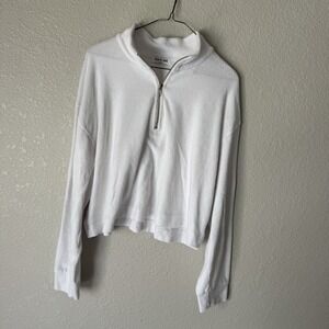 Year Of Ours Bondi Quarter Zip White Cropped Style